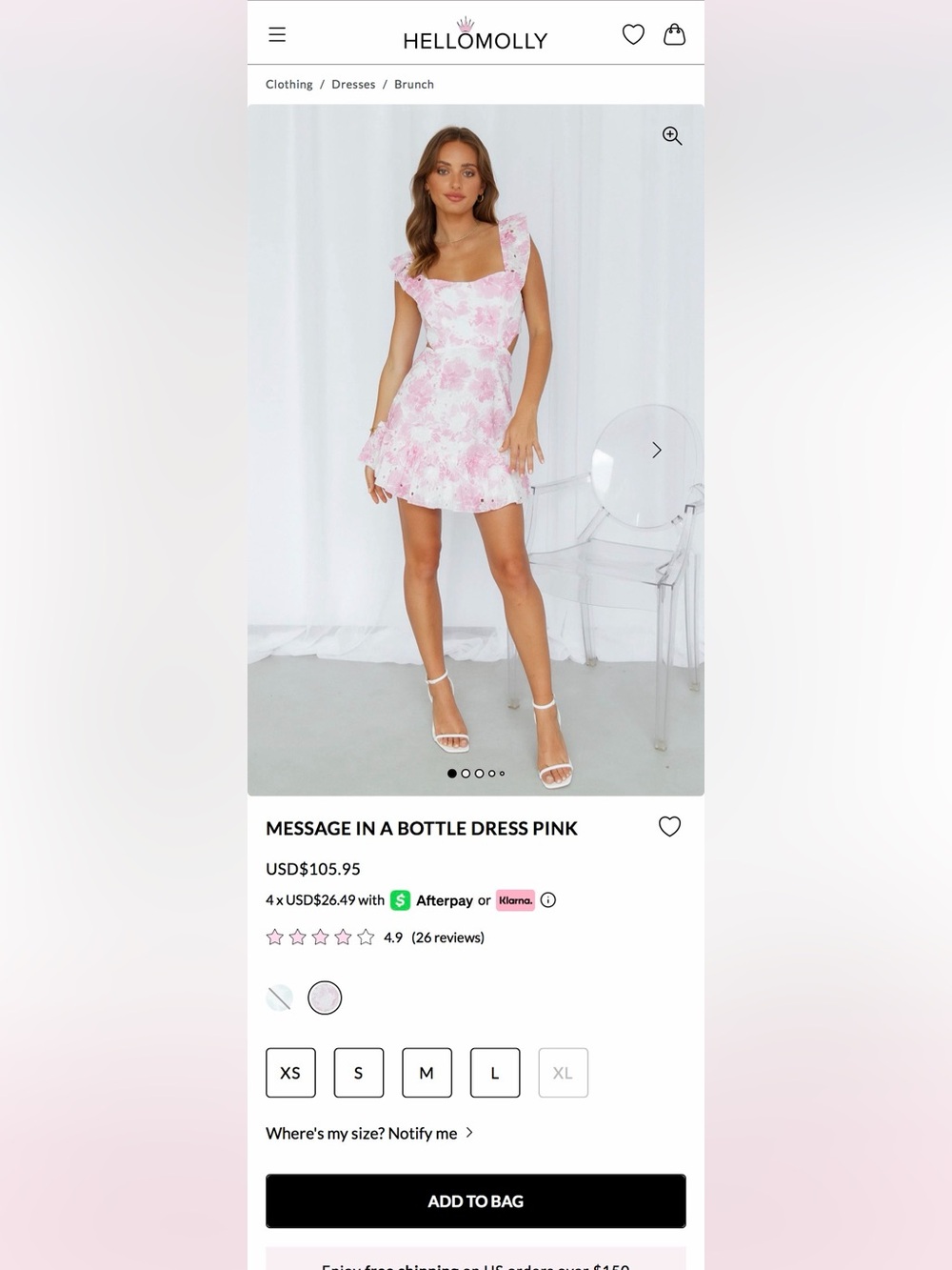 Hello Molly Message In A Bottle Mini Dress in Pink Floral